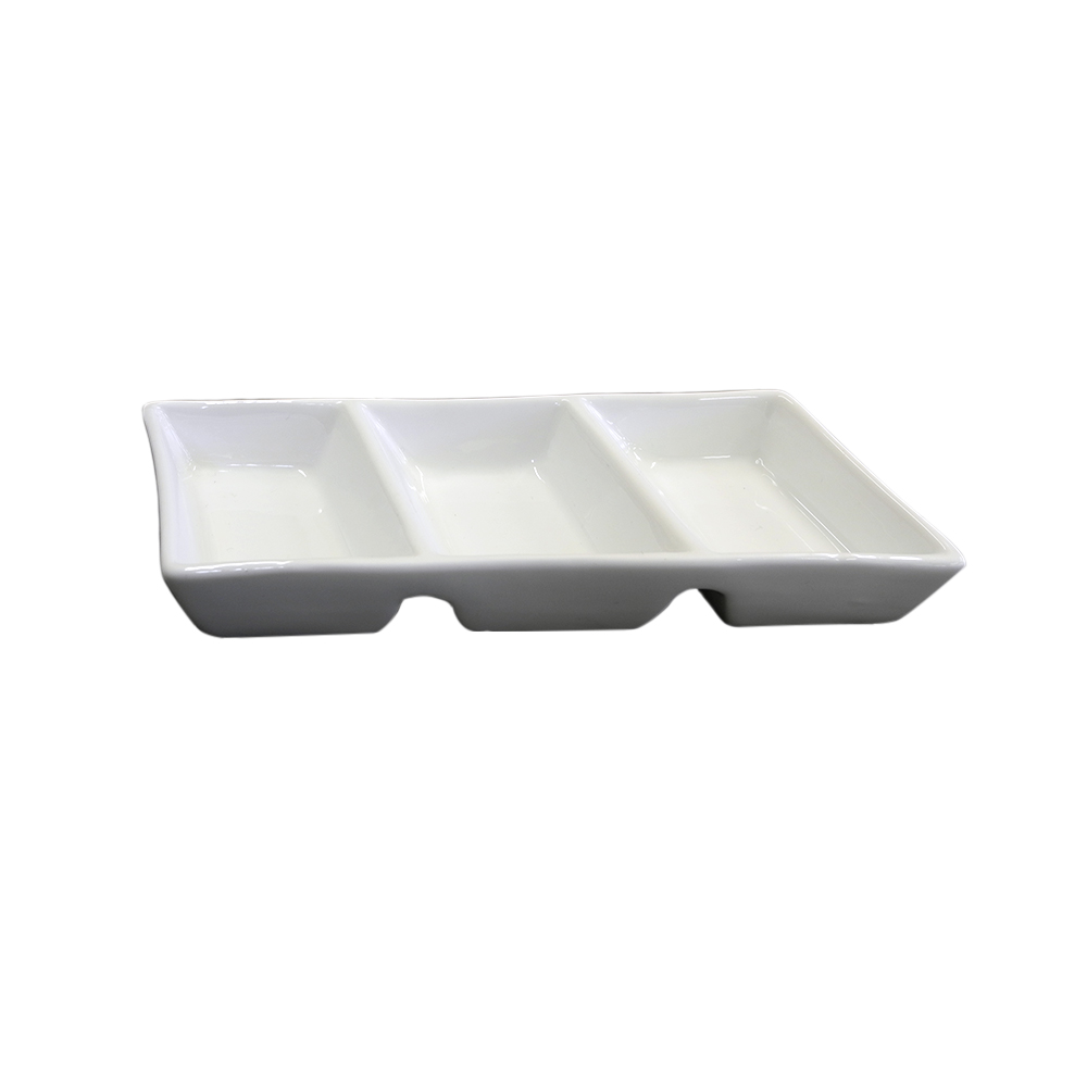 Plato con 3 divisiones, de 25.5 cm, de porcelana, PRINZ