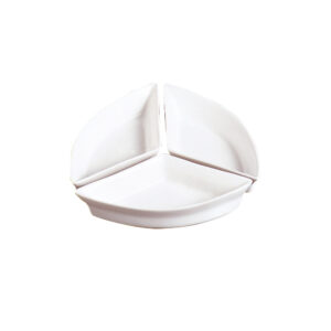 Juego de 3 platos para aderezo triangular de 23 cm, de porcelana, PRINZ