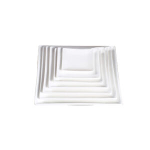 Plato llano cuadrado, de 40.5 x 40.5 cm h 3.9 cm, de porcelana, PRINZ