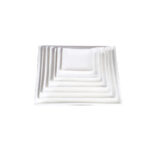 Plato llano cuadrado, de 15 x 15 cm h 1.8 cm, de porcelana, PRINZ