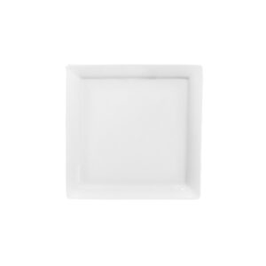 Plato cuadrado, de 30 cm blanco, de porcelana, PRINZ