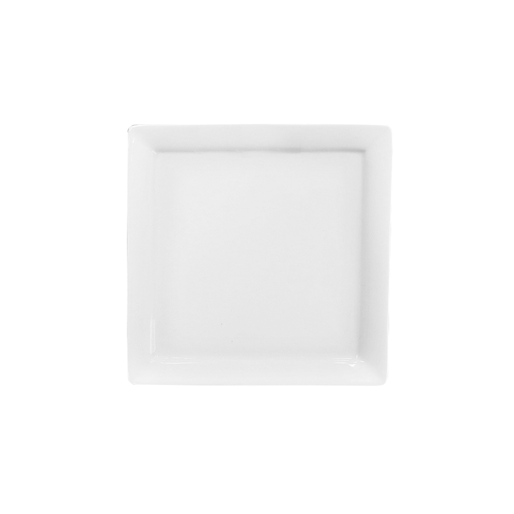 Plato cuadrado, de 30 cm blanco, de porcelana, PRINZ