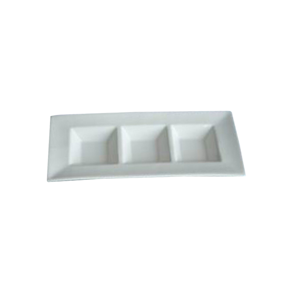 Plato rectangular dividido, de 21.0 x 8.5 x 2.7 cm, de porcelana, PRINZ