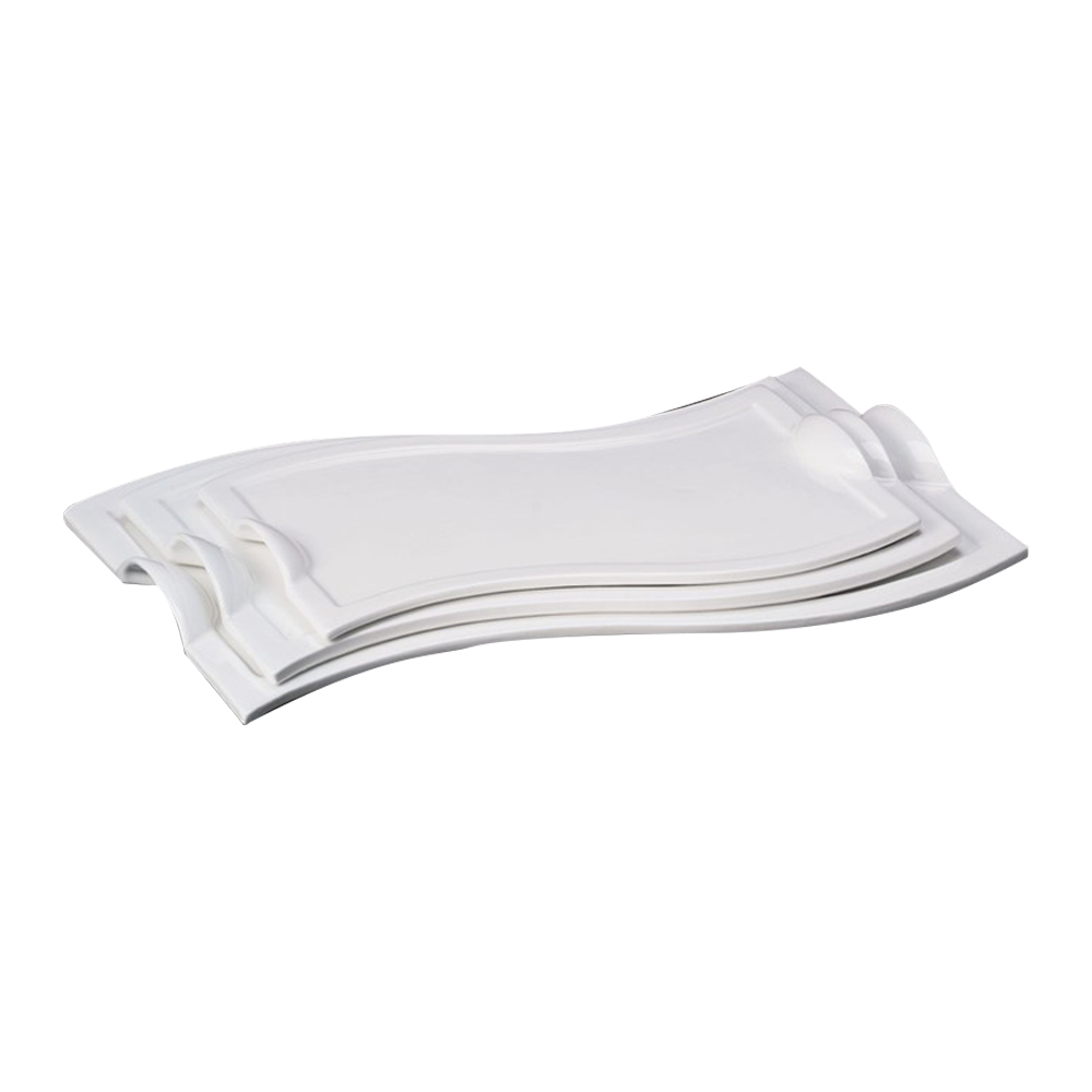 Platón rectangular wave 30.5 cm, de porcelana, PRINZ