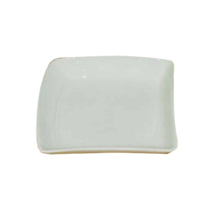 Plato cuadrado, de 15 cm con lados curvados, de porcelana, PRINZ