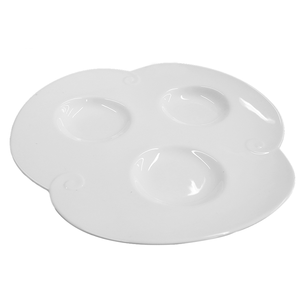 Plato con 3 espacios para tazón, de 30 cm, de porcelana, PRINZ