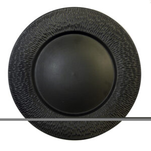 Plato con borde mate negro, de 26 cm de diámetro, de porcelana, PRINZ