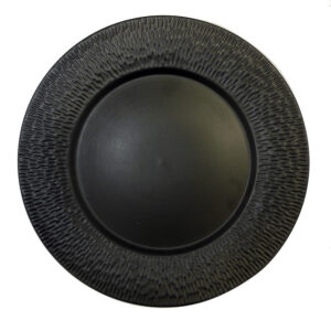 Plato con borde mate negro, de 21 cm de diámetro, de porcelana, PRINZ