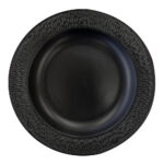 Plato hondo con borde mate negro 22.2 cm de diámetro, de porcelana, PRINZ