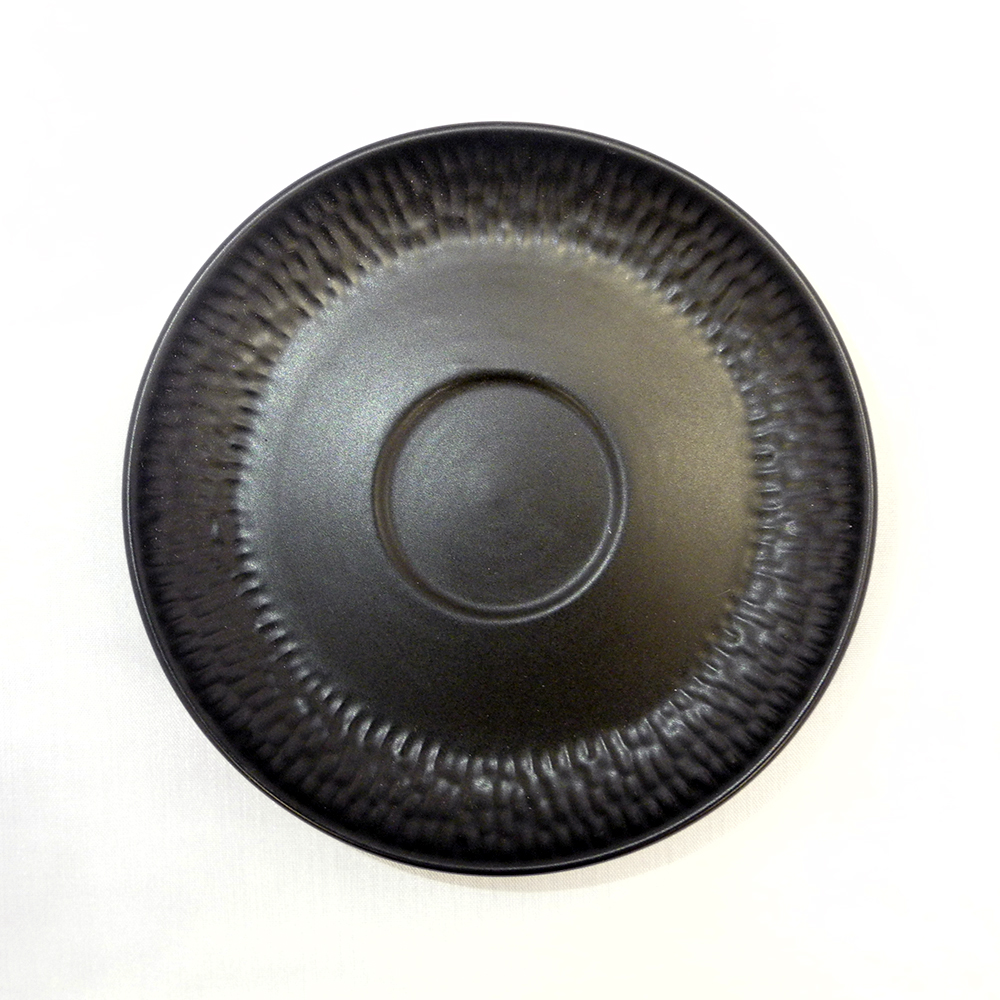 Plato de taza para café, color negro mate, de 15 cm de diámetro, de porcelana, PRINZ
