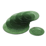 plato redondo 18 cm vidrio verde