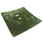 plato cuadrado 37×37 cm vidrio verde