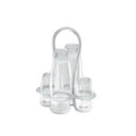 juego de 5 pzs menage transparente 17x15x22,5 cm bolli