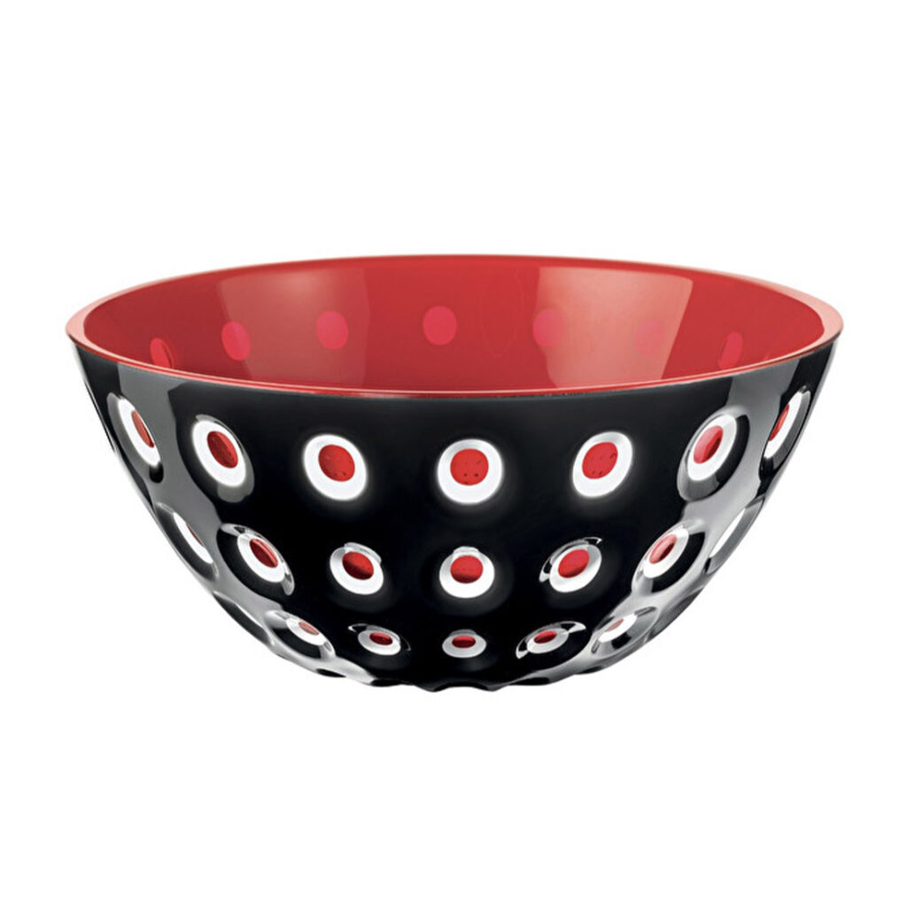 contenedor negro rojo d 25 cm le murrine