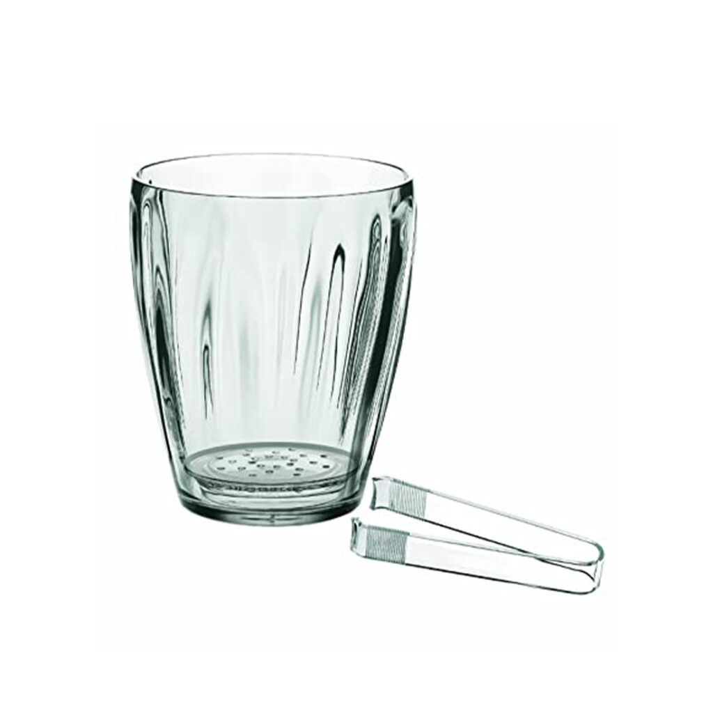 hielera con pinzas 1500cc h 16 cm aqua transparente