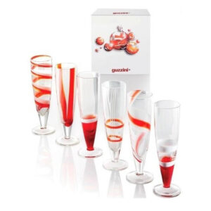 juego de 6 flautas para champagne 'gift' rojo
