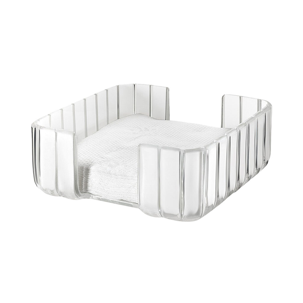 servilletero transparente 19.6×19.6×8.4 cm grace