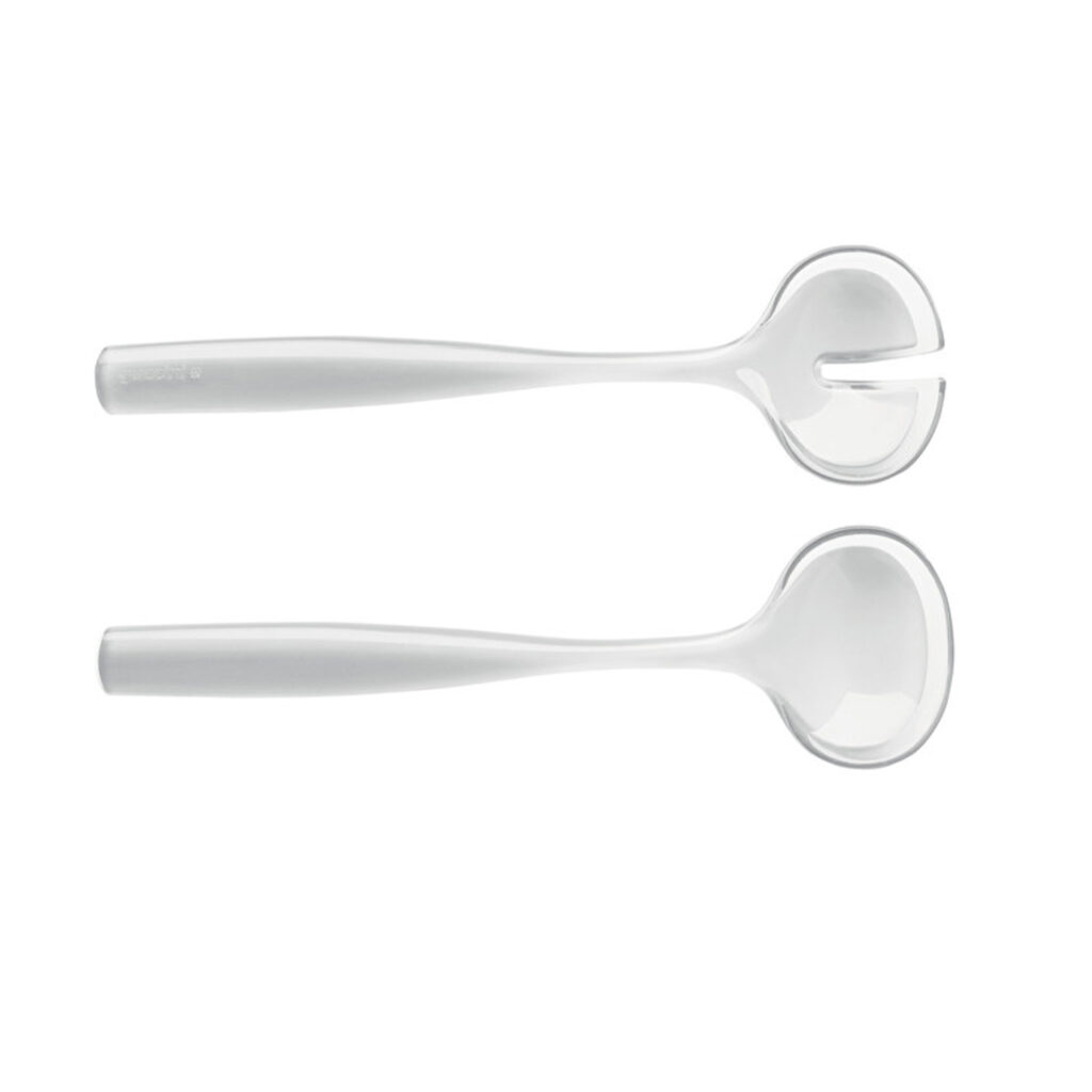 juego de cubiertos para ensalada transparente 28 cm grace