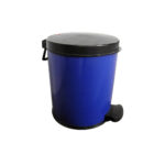 contenedor de residuos con pedal 13l 33cm ”trento 13” chapa de acero azul,tapa, asa y pedal de plastico