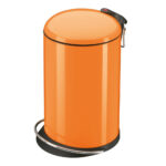 contenedor de residuos con pedal 16l h46cm ”trento top” int. plast. negro acero color mandarina