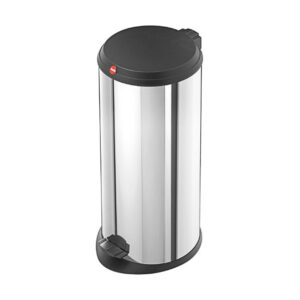 contenedor de residuos 20l h56cm t1.20 tapa y cubo interior negro acero inoxidable.