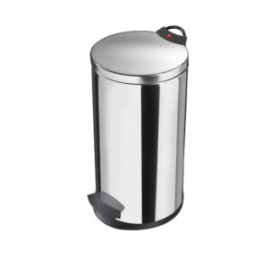 Contenedor de residuos 20 l ”t2.20” plateado cubo interior plastico negro chapa de acero