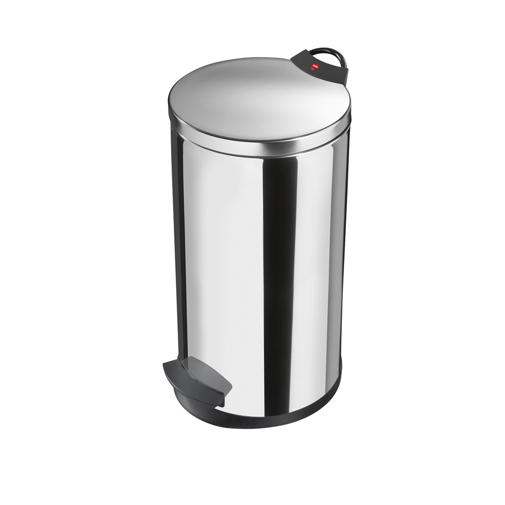 Contenedor de residuos 20 l ”t2.20” plateado cubo interior plastico negro chapa de acero