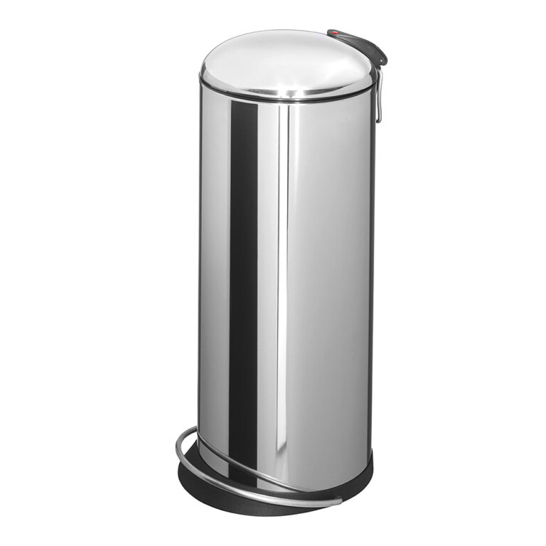 Contenedor de residuos con pedal 26.0l h66cm ''trento top design 26'' color plata interior galvanizado ac