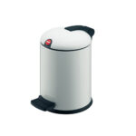 contenedor de residuos 4.0l h29cm”trento design 4”con pesal de acero en color blanco cubo interior pl