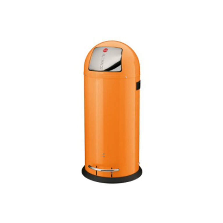 Contenedor de residuos 35l h70cm ''kickmaxx 35'' acero fino cubo interior galvanizado mandarina