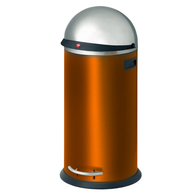 Contenedor de residuos 50l h87cm ''kickvisier 50'' naranja interior galvanizado acero inox.