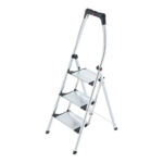 escalera plegable de tres peldaños de aluminio living step comfort plus