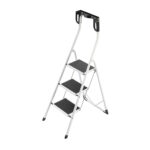 escalera plegable de tres peldaños blanco safety plus