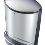 contenedor de residuos oval 16.0l h47cm trento elipse 16 tapa en plastico negro acero inox.