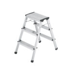 Escalera de tijera con peldaños dobles de seguridad step-ke aluminio 2 tirantes