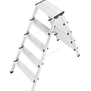 escalera de tijera con peldaños dobles de seguridad anchos antideslizantes, 2x5