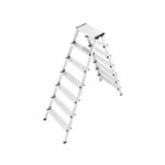 escalera de tijera con peldaños dobles de seguridad anchos antideslizantes, 2×7