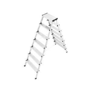 escalera de tijera con peldaños dobles de seguridad anchos antideslizantes, 2x7