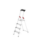 escalera plegable de cinco peldaños de aluminio xxl garden & home