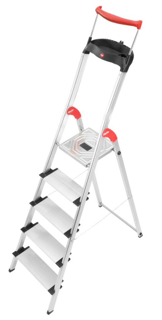escalera profistep xxl peldaños anchos redondeados acanalado deslizante 5 pasos