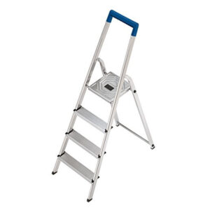 escalera domestica de seguridad ''hobby step'' 4 escalones de acero con acanalado antideslizante