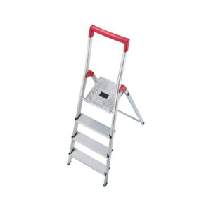 escalera domestica''profi step''4 peldaños de aluminio anchos de aluminio con acanalado antideslizante