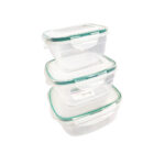 juego de contenedores hermetico 0.6 l 1 l 1.7 l fresh box 3 pz