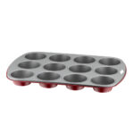 molde para 12 muffins con antiadherente rojo 38×27 cm classic plus