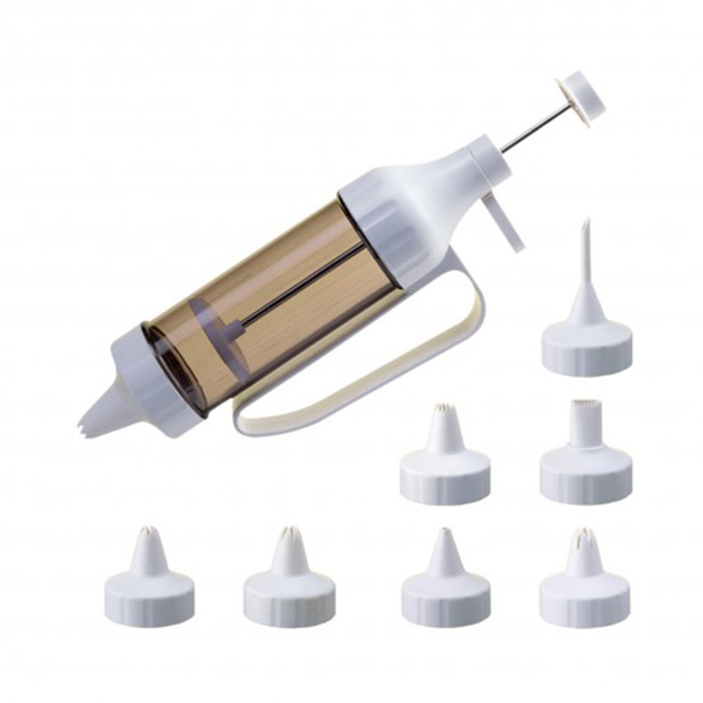 pistola decoradora con 7 diferentes boquillas plastico patisserie kaiser