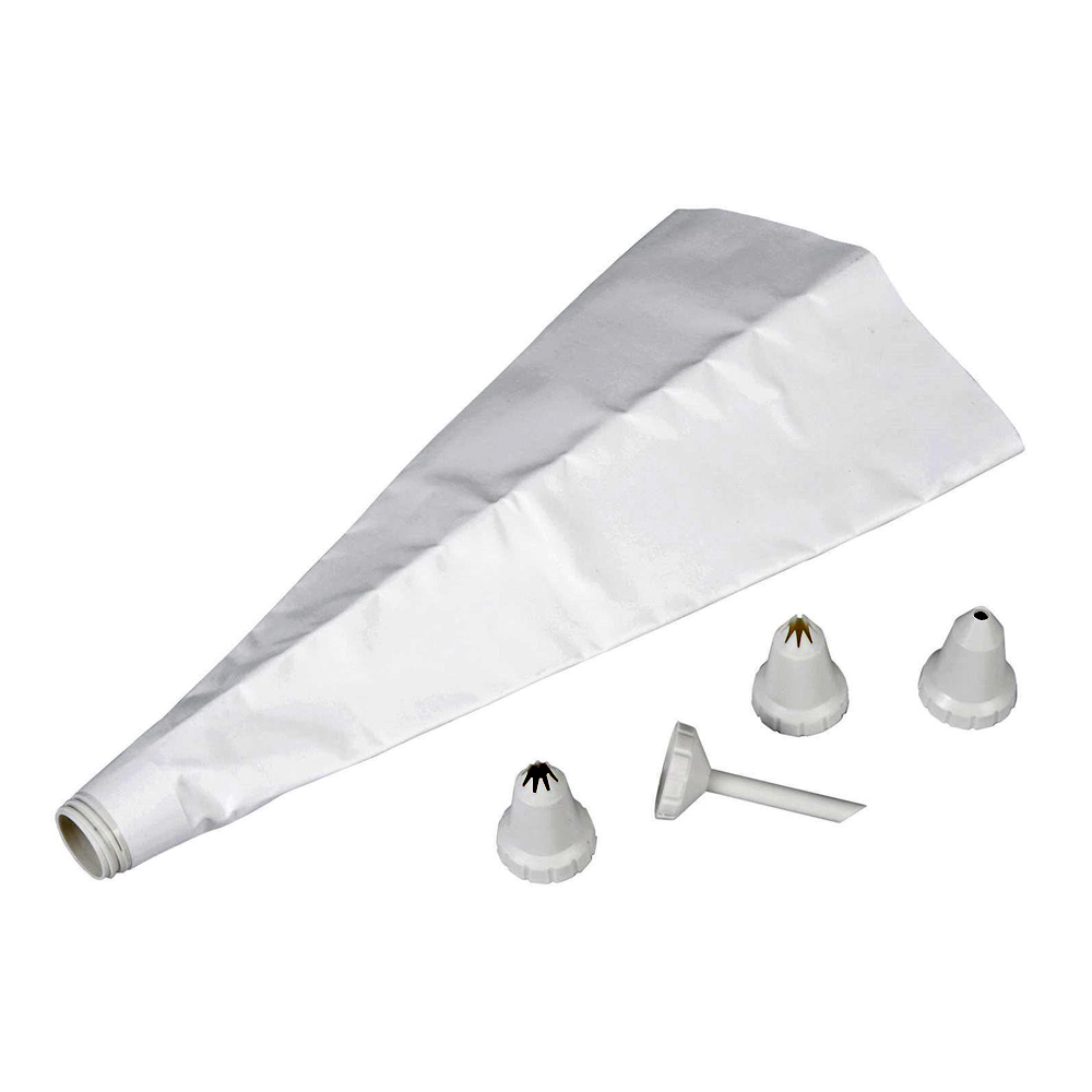 manga pastelera mediana tela lavable 4 diferentes boquillas patisserie