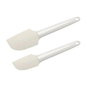 juego de espatulas 2 pzs flexible silicón blanco patisserie