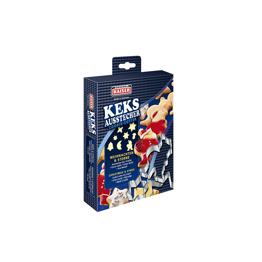juego de cortadores para galletas 8 pzs navidad y estrellas kaiser