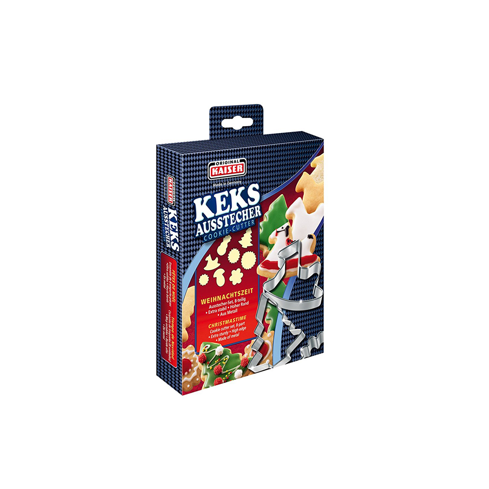 juego de cortadores para galletas 8 pzs tiempo de navidad kaiser
