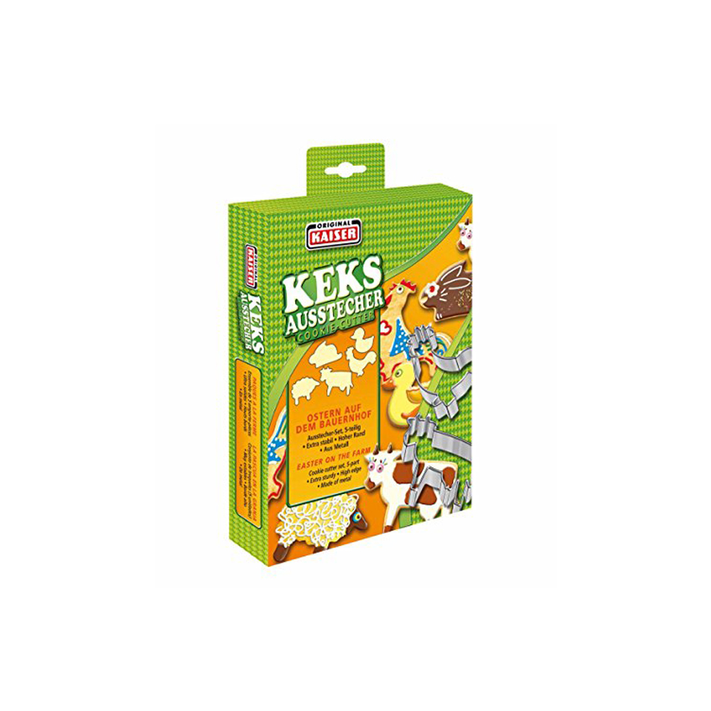 juego de cortadores para galletas 5 pzs granja easter baking